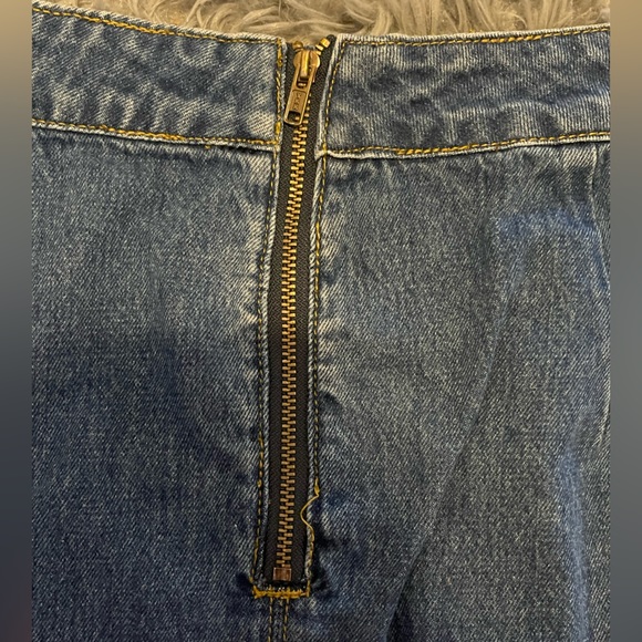 Princess Polly Lola Mini Skirt Contrast Stitching Denim - Picture 5 of 6